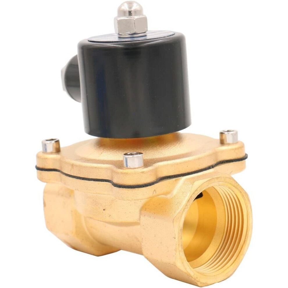 Heschen Brass Electric Solenoid Valve 1-1/4 Inch DC 24V Direct Action Water Normally Closed Replacement Valve