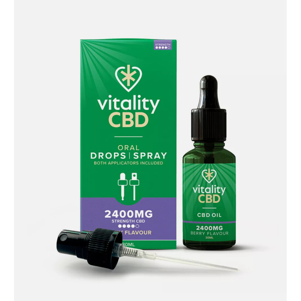 Vitality CBD Oil Oral Drops/Spray 2400mg Berry Flavour 30ml