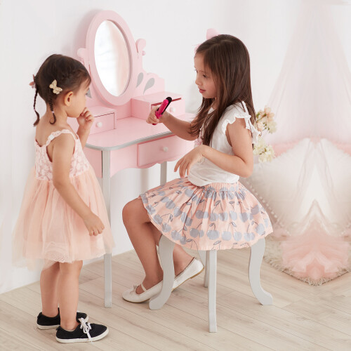 Fantasy Fields Rapunzel Kids Dressing Tables Vanity Table With Mirror 1