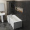 1600mm L Shaped Left Hand Shower Bath Bathtub Front Panel Acrylic Bathroom White 1