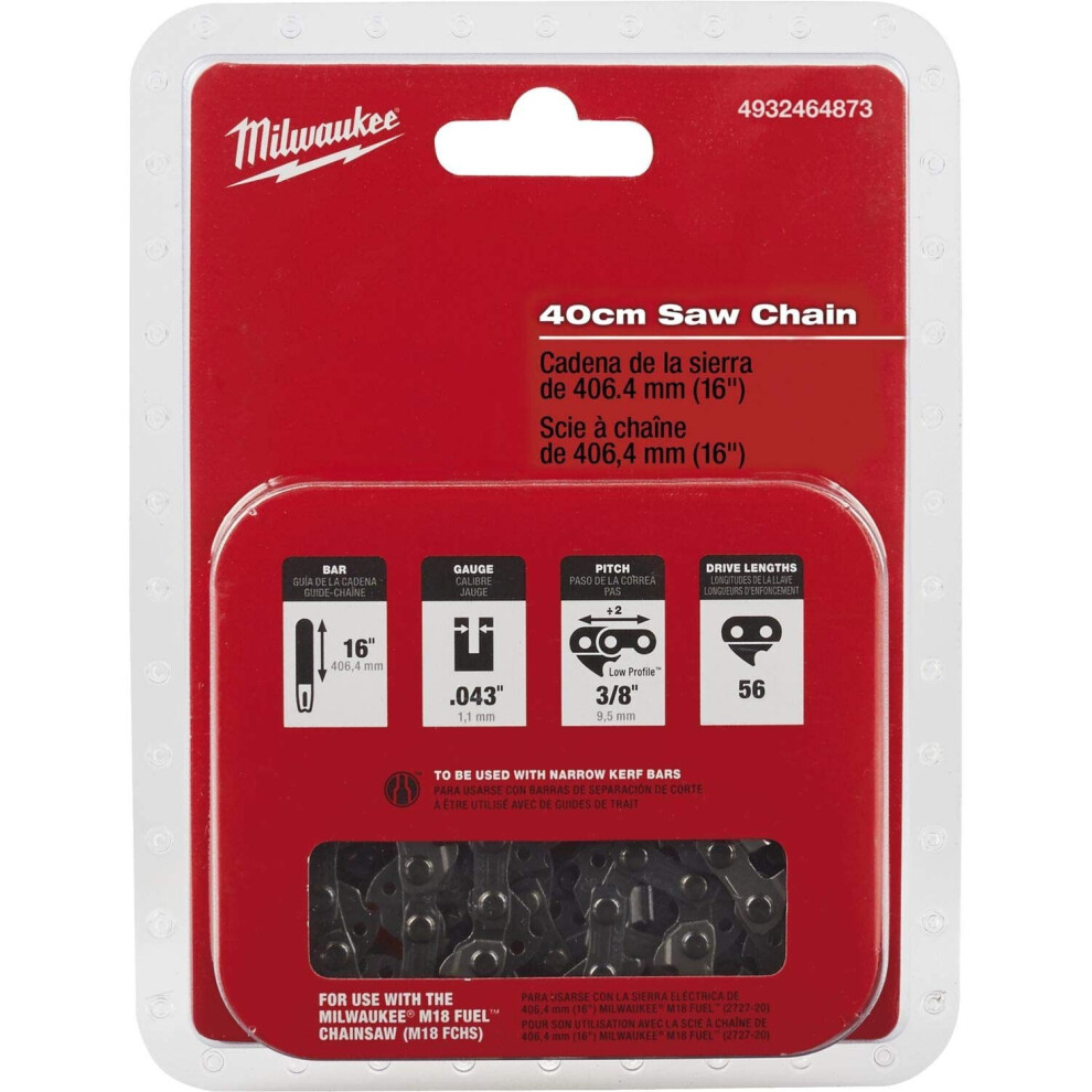 Milwaukee 4932464873 S?gekette 3/8" zu Akku Kettens?ge Chain 3/8 Inch for Battery Chainsaw M18 FCHS-121B