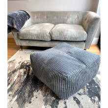 (Grey) Jumbo Cord Mega Cube Beanbag XL Pouffe beanbags