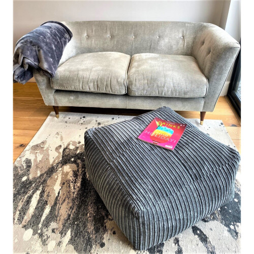 (Grey) Jumbo Cord Mega Cube Beanbag XL Pouffe beanbags 1