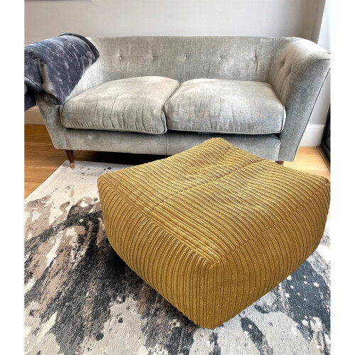 (Grey) Jumbo Cord Mega Cube Beanbag XL Pouffe beanbags 2