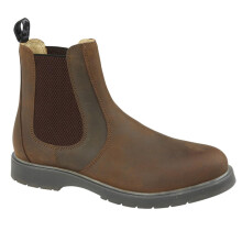 (Waxy Brown, UK 6) Mens Chelsea Ankle Boot Leather Slip On Air Soles