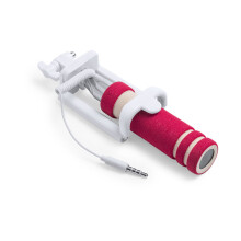(Red) Folding Compact Anti-Rotating Selfie Stick