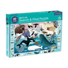 Mudpuppy Arctic Life Such- und Find-Puzzle, 64 Teile, 23 x 15,5 fr Kinder im Alter von 47 Jahren bunte Illustrationen von Tieren, Fischen und V