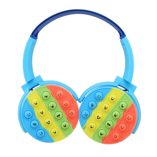 (Blue) Vybe Stress Buster PushPop Fidget Wireless Headset 2