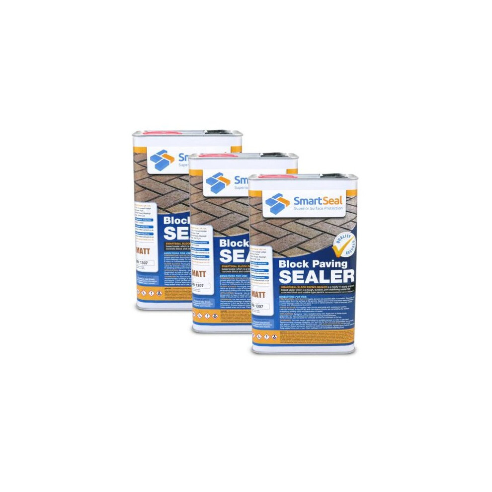 (3 x 5 Litres) Block Paving Sealer Matt Finish - Weed Stain and Colour Loss Protector