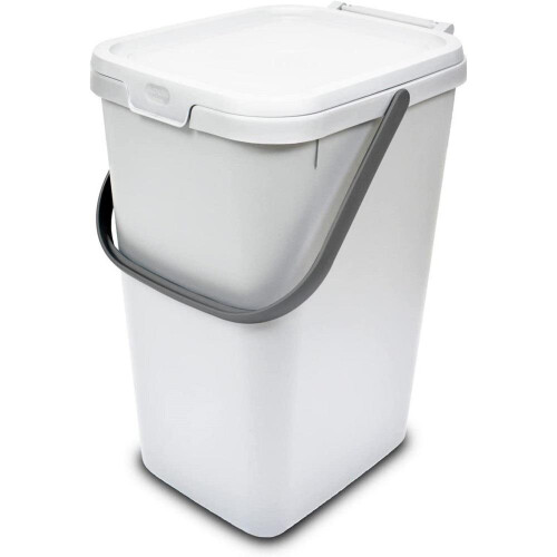 Addis Addis Recycling 18 litres White Caddy With Metallic Carrying Handle