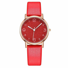 (Red) Women Ladies Watches Wrist Quartz Analogue Watch Casual Leather Gift Fashion