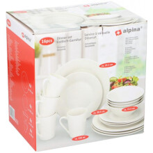 Alpina Dinner set 16 pieces White