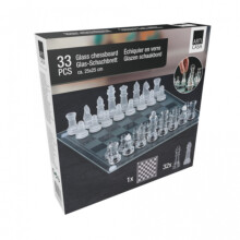 Elegant Glass Chess Board Set - 33-Piece, 25x25cm, Model 49538