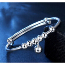 (2) 925 Sterling Silver Bangle Ball Bracelet Boho Charm Women Ladies Girl Jewellery