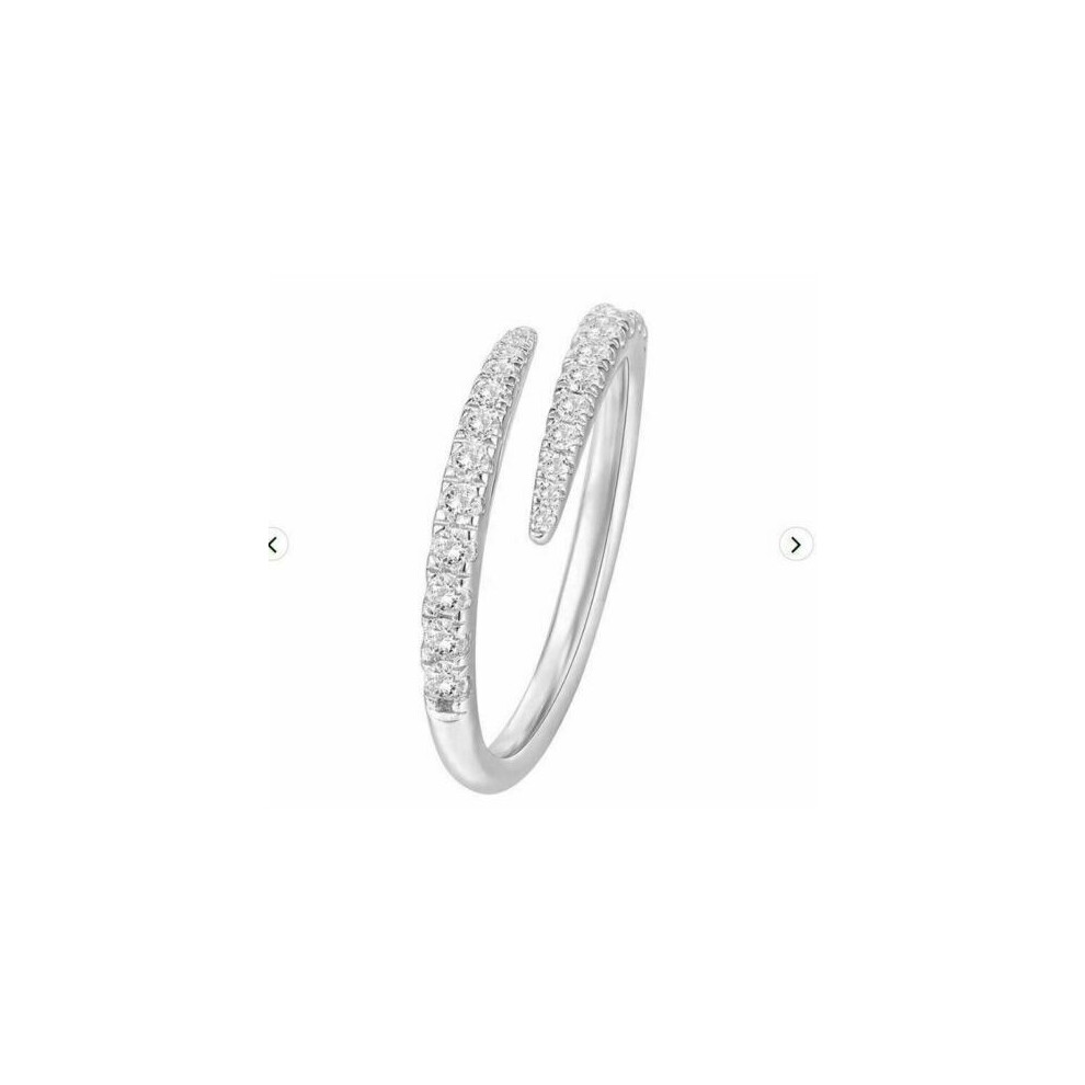 (Style 39- Stoned) 925 Sterling Silver CZ Adjustable Ring Jewellery Women Girls Band Finger Gift