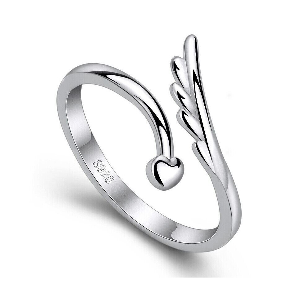 (Style 29- Wing) 925 Sterling Silver CZ Adjustable Ring Jewellery Women Girls Band Finger Gift