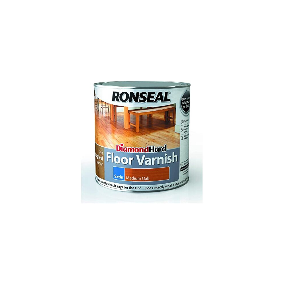 Ronseal Diamond Hard Floor Varnish Satin Medium Oak 2.5L
