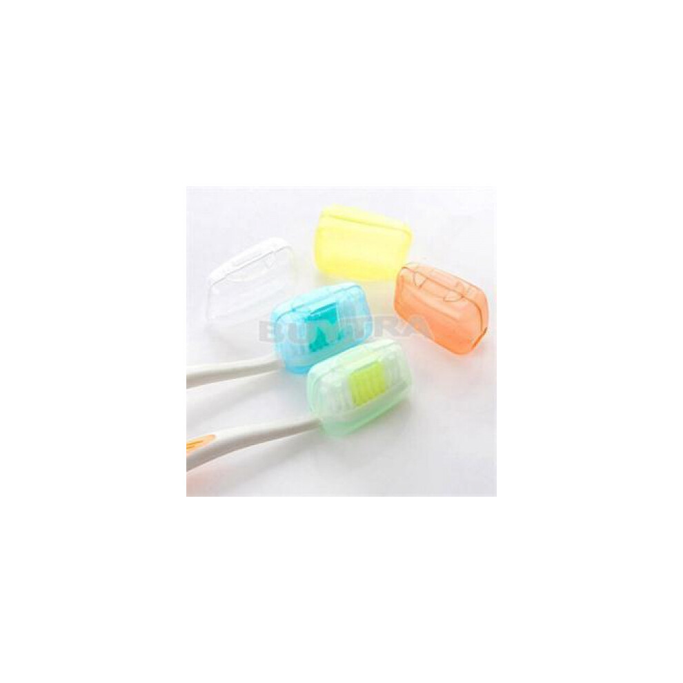 5pc Portable Travel Toothbrush Head Toothbrush Case Protective Caps He