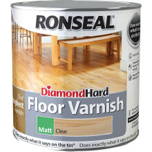 Ronseal Diamond Hard Floor Varnish Clear Matt 2.5L - Ultra-Durable Finish, Fast Dry, Low Odour, Non-Yellowing