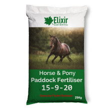 (15-9-20 (10kg), Tub) Elixir Gardens Horse & Pony Paddock fertiliser Slow & Faster Acting Release Available Granular form | 1kg-25kg | Supplied in a Bag or Re-Sealable Tub