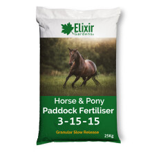 (3-15-15 (3kg), Bag) Elixir Gardens Horse & Pony Paddock fertiliser Slow & Faster Acting Release Available Granular form | 1kg-25kg | Supplied in a Bag or Re-Sealable Tub