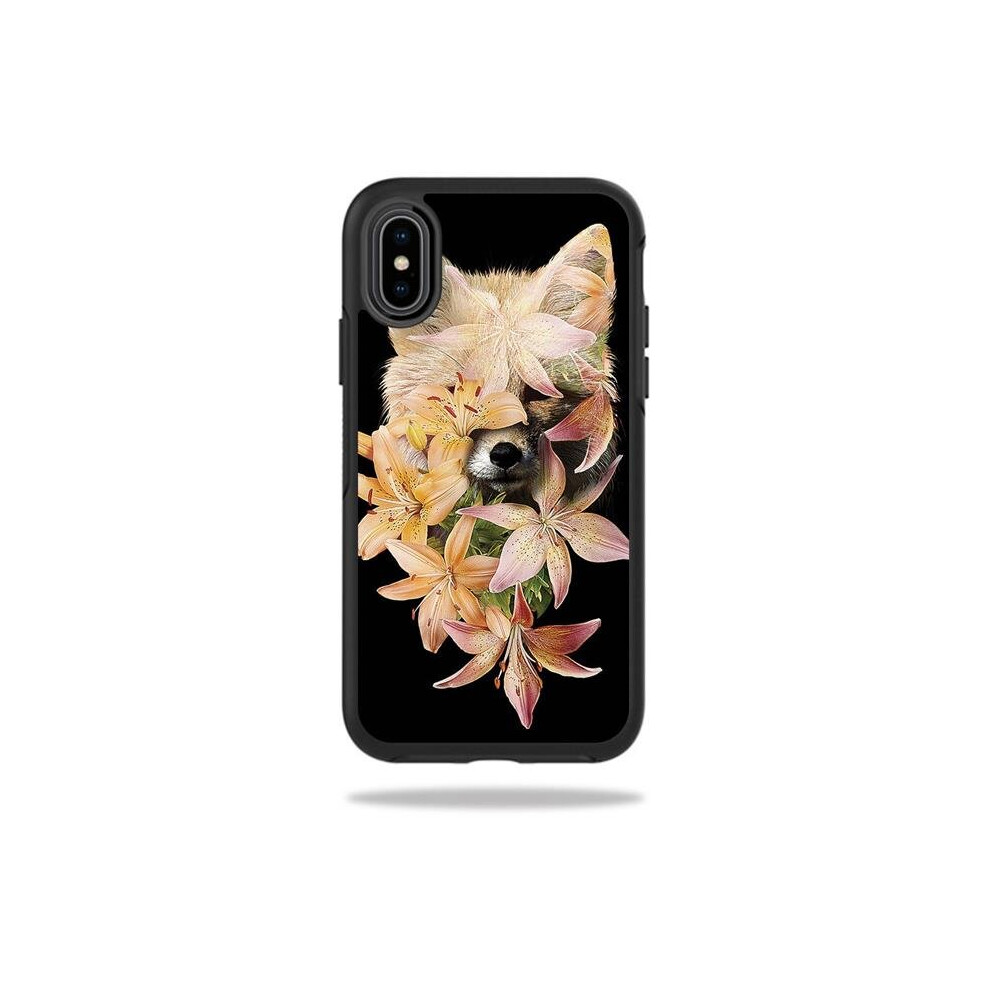 MightySkins OTSIPX-foxy flowers Skin for Otterbox Symmetry iPhone X or XS Case - Foxy Flowers-image-OPC-P9WCFV5-NEW