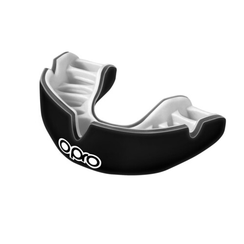 OPRO POWER FIT BLACK MOUTHGUARD - ADULTS