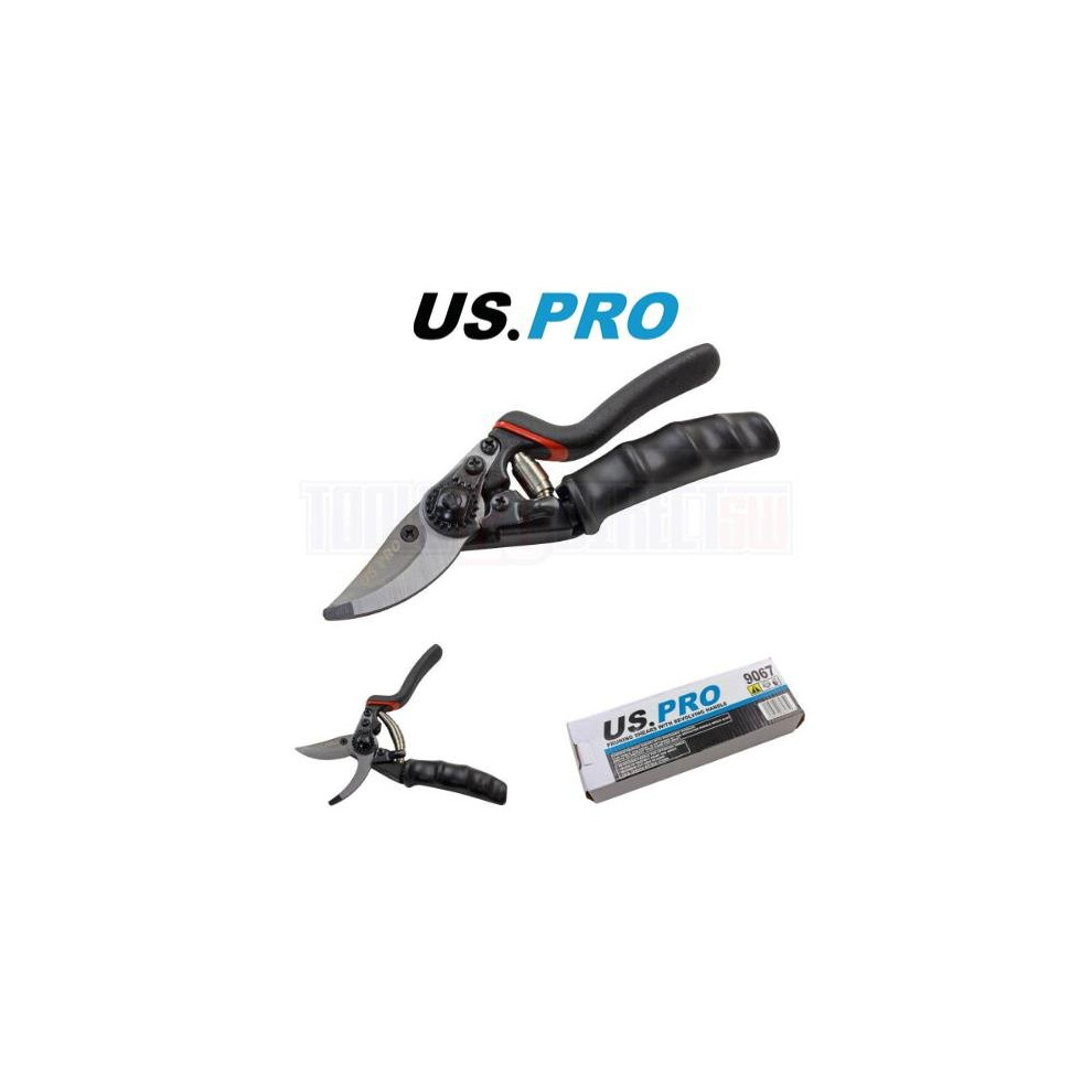 US PRO Tools Pruning Shears Secateurs Cutters with Soft Grip Revolving Handle Plant Cutting 9067