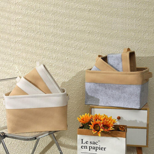Folding Storage Basket Felt Fabric Storage Boxes For Nursery Toys 2