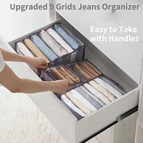 4pcs Wardrobe Clothes Organizer, Jeans Leggings Compartment Box 2
