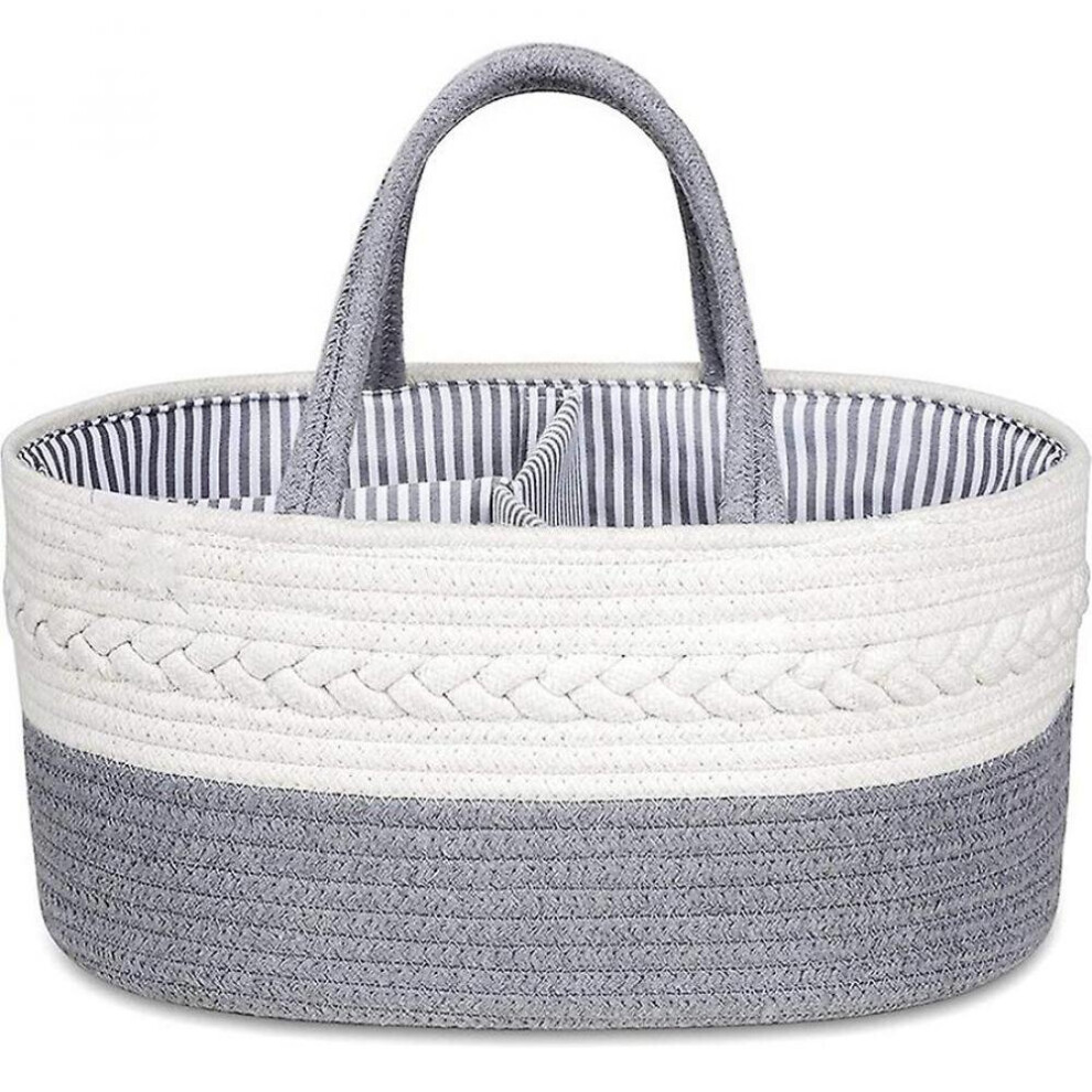 Baby Diaper Caddy Organizer - Stylish Rope Nursery Storage Basket Hkhbjs