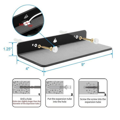 Acrylic Wall Mount Display Shelf For Bluetooth Speaker, Webcam-black 1