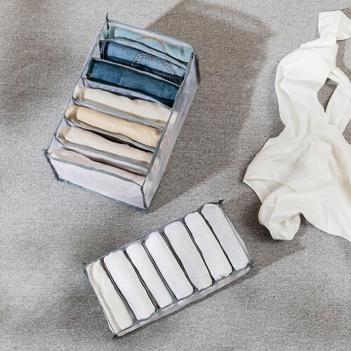 4 Pcs Wardrobe Clothes Mesh Storage Boxes Visible Grid Divider 1