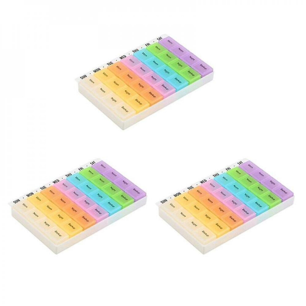 Hkhbjs 3X Pill Organizer Box Pills Can - 7 Days 28 Compartments