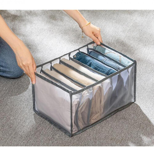 4 Pcs Wardrobe Clothes Mesh Storage Boxes Visible Grid Divider 2
