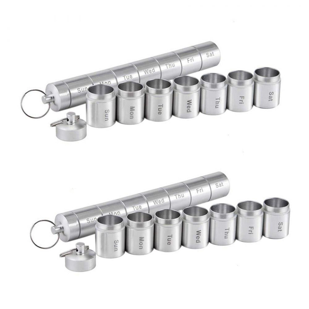 Hkhbjs 2X Pill Box Case Capsule Shape Delicate Medicine Organizer Box