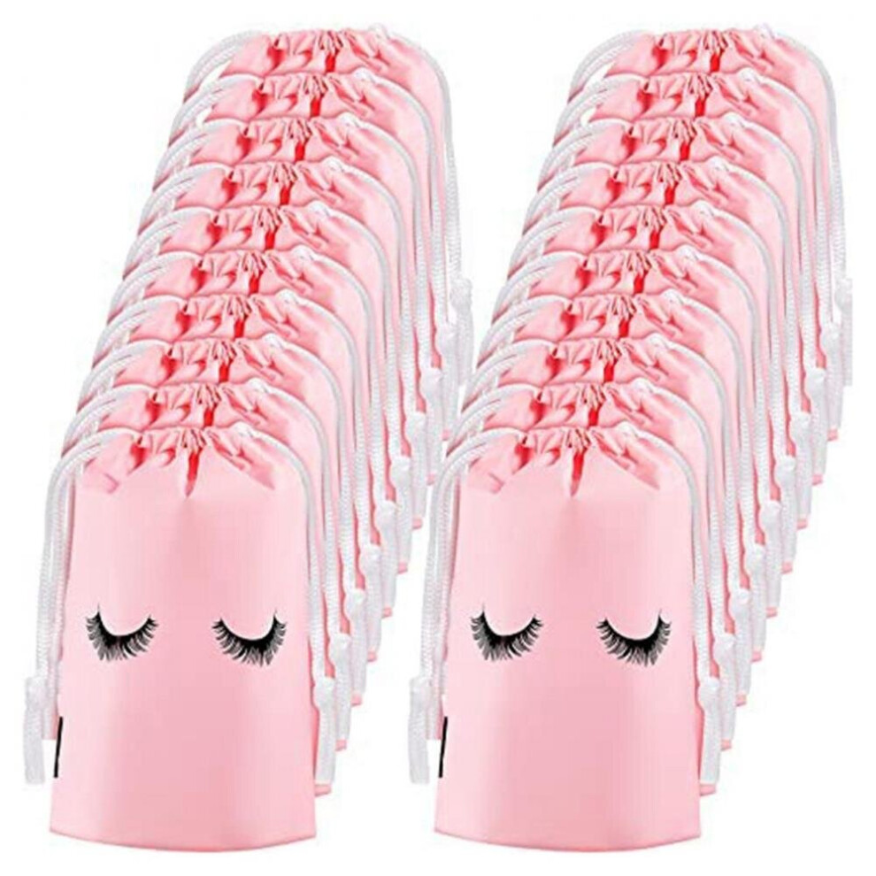 Hkhbjs Pink 50 Pieces Eyelash Aftercare Bags Makeup Bags Toiletry Pouch