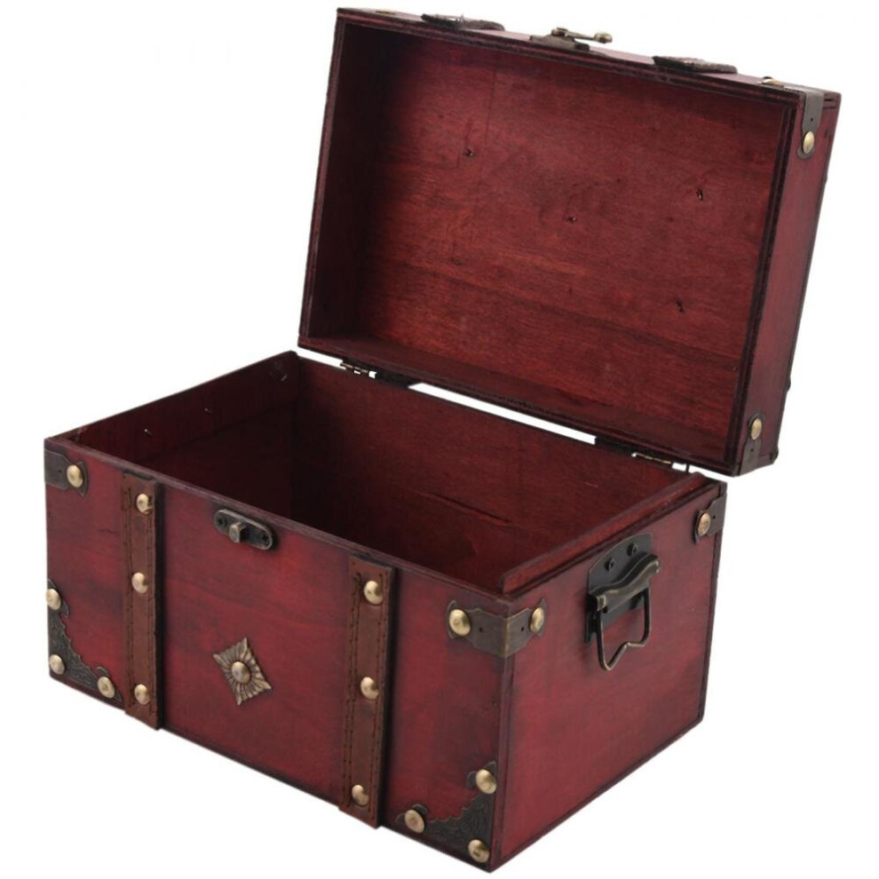 Retro Treasure Chest Vintage Wooden Storage Box Antique Style Big