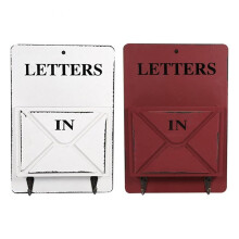 Wooden Mail Box Letter Rack Wall Mounted Sorter Storage Box (white)