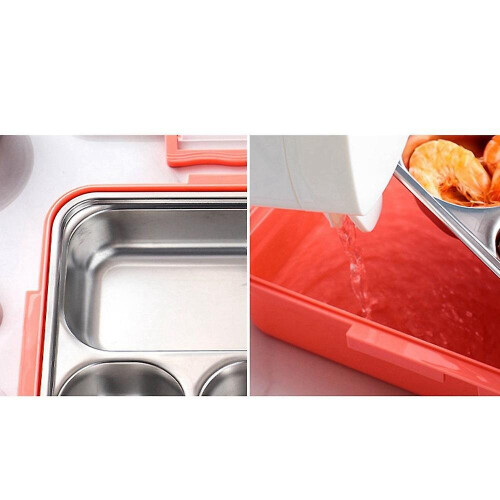 5 Compartments Lunch Box Stainless Steel Leak-proof Bento Boxes(blue) 2