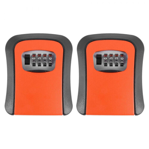 Orange Password Key Lock Box Wall Mounted Zinc Alloy Key Box