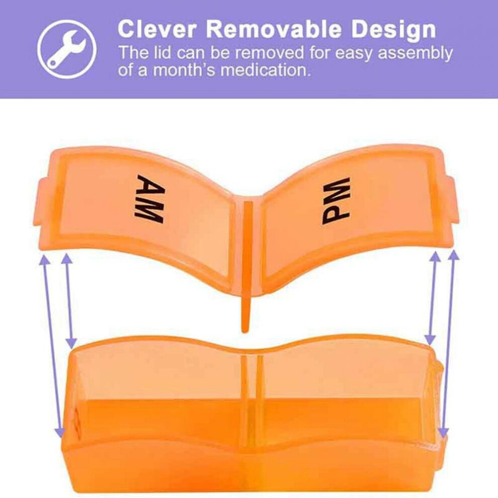 Hkhbjs Monthly Weekly Pill Organizer Boxes-Am/Pm Daily,31 Day