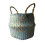 Natural Seagrass Woven Storage Basket For Home Decorations - Blue 1