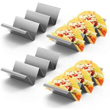 Taco Holder Stand, Set Of 4 Stainless Steel For Restaurant And Home