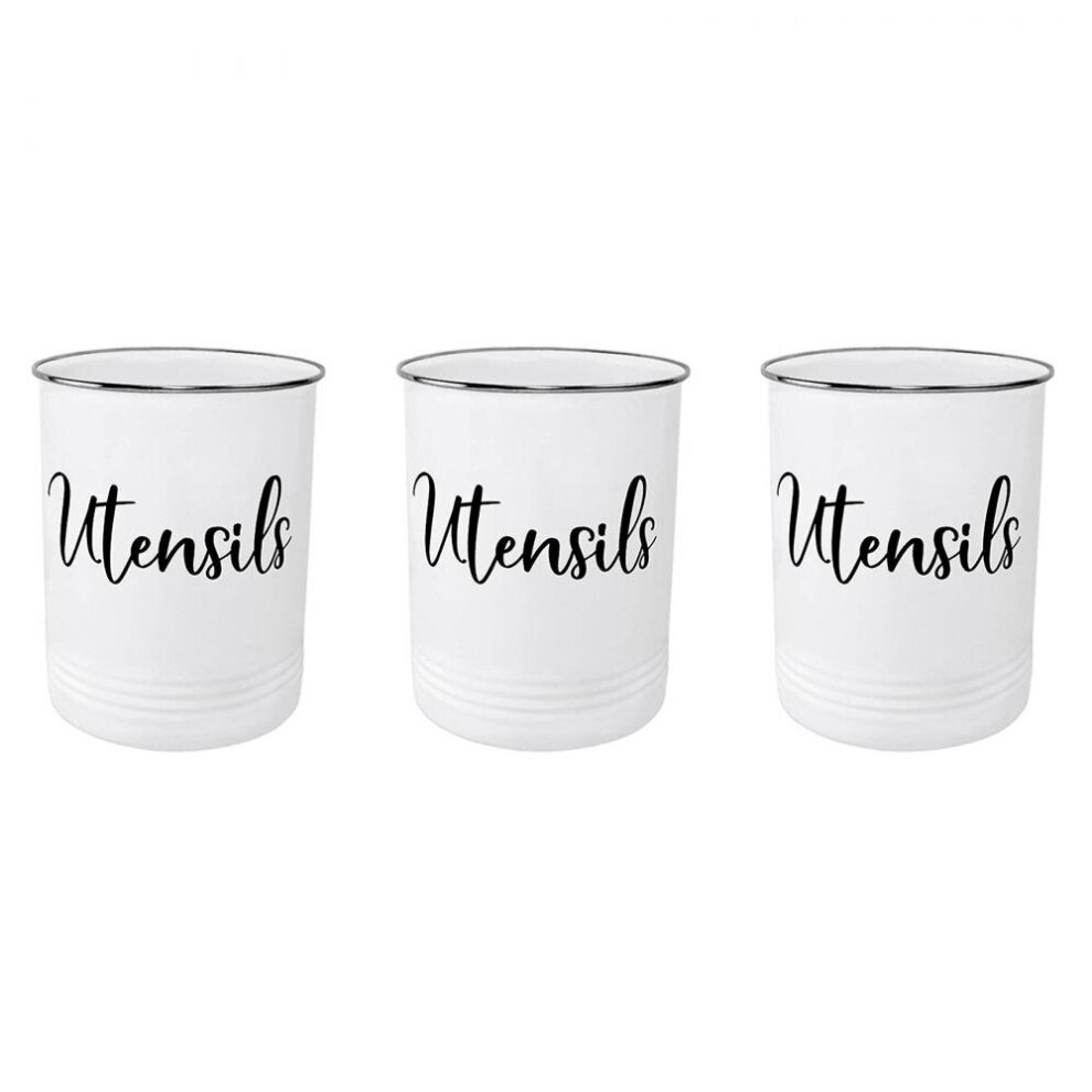 Kitchen Utensil Holder-kitchen Decor-white And Black Utensil Crock-image-OPC-P9WDCJW-NEW