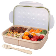 For 3 Compartment Lunch Box Leak Proof(flatware Included,photo Color)