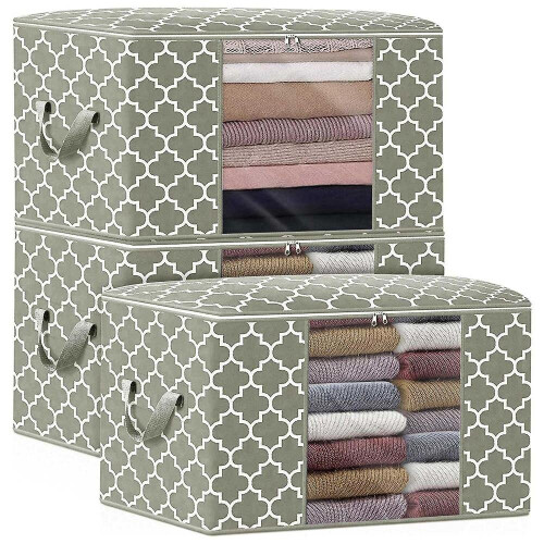 Storage Bags 100l 3-pack Containers Foldable Organizer For Bedding