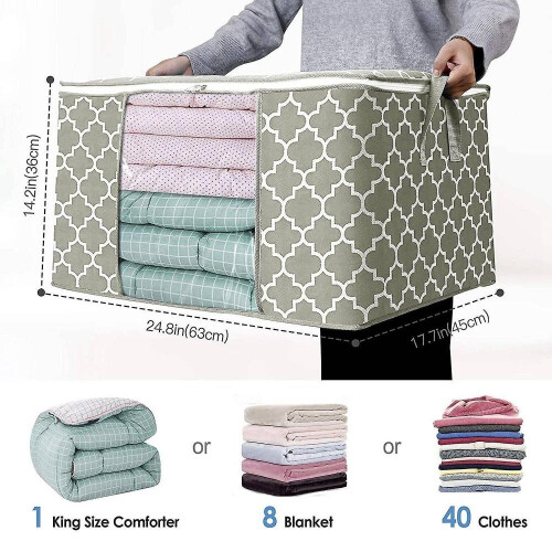 Storage Bags 100l 3-pack Containers Foldable Organizer For Bedding 1