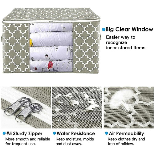 Storage Bags 100l 3-pack Containers Foldable Organizer For Bedding 2