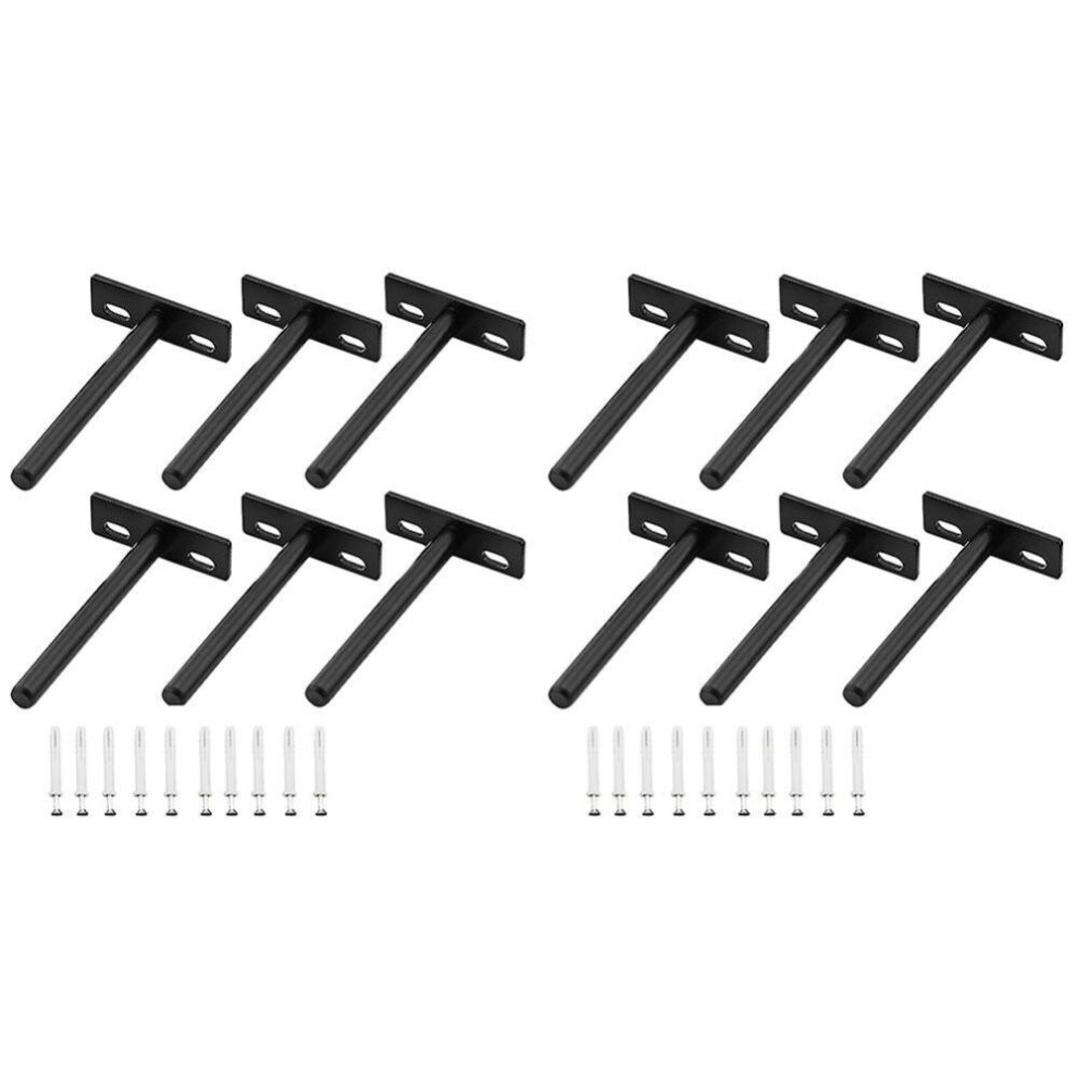 6Pcs 4 Inch Floating Shelf Brackets Concealed Blind Shelf Support 6933156143816